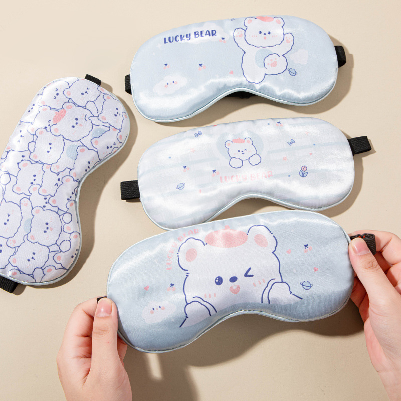 New cartoon reversible silk sleep mask